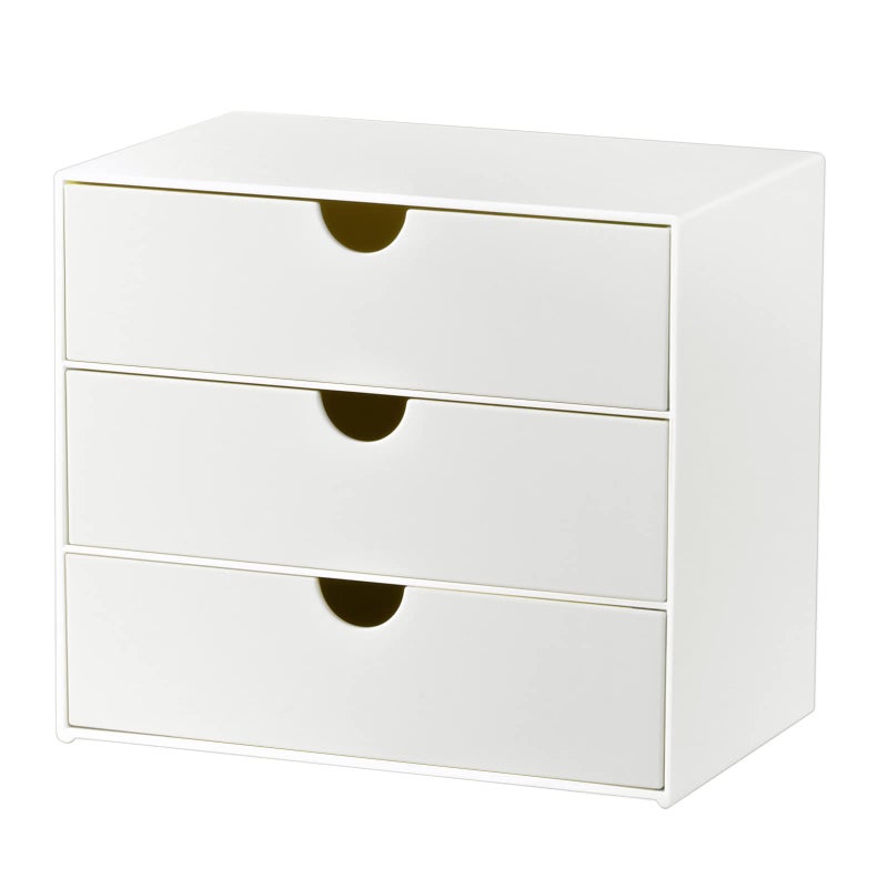 Lunmore 3-Drawer Vanity Organizer, Compact Storage Organization Drawers Set for Cosmetics, Dental Supplies, Bathroom, Dorm, Desk, Countertop, Office Mini Size - Image 1